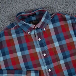 Pendleton‎ Shirt Mens Large Blue Plaid Button Down Bridgeport Long Sleeve Pocket